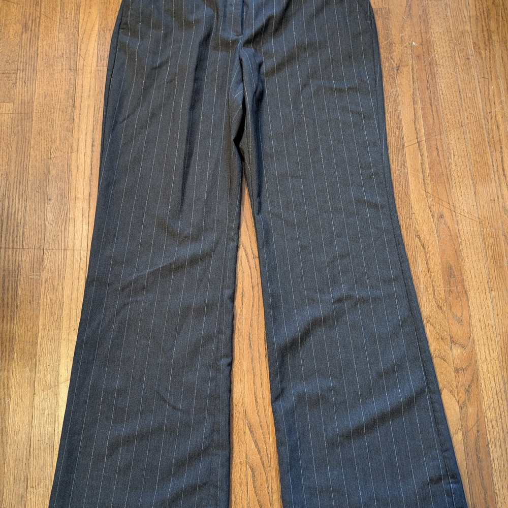Elegant Black Pinstripe Women's Pants